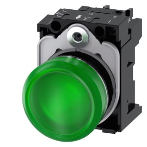 Piloto De Señalizacion Metal Verde Ø 22Mm  230 Vac Modulo De Led Con Led Intgr