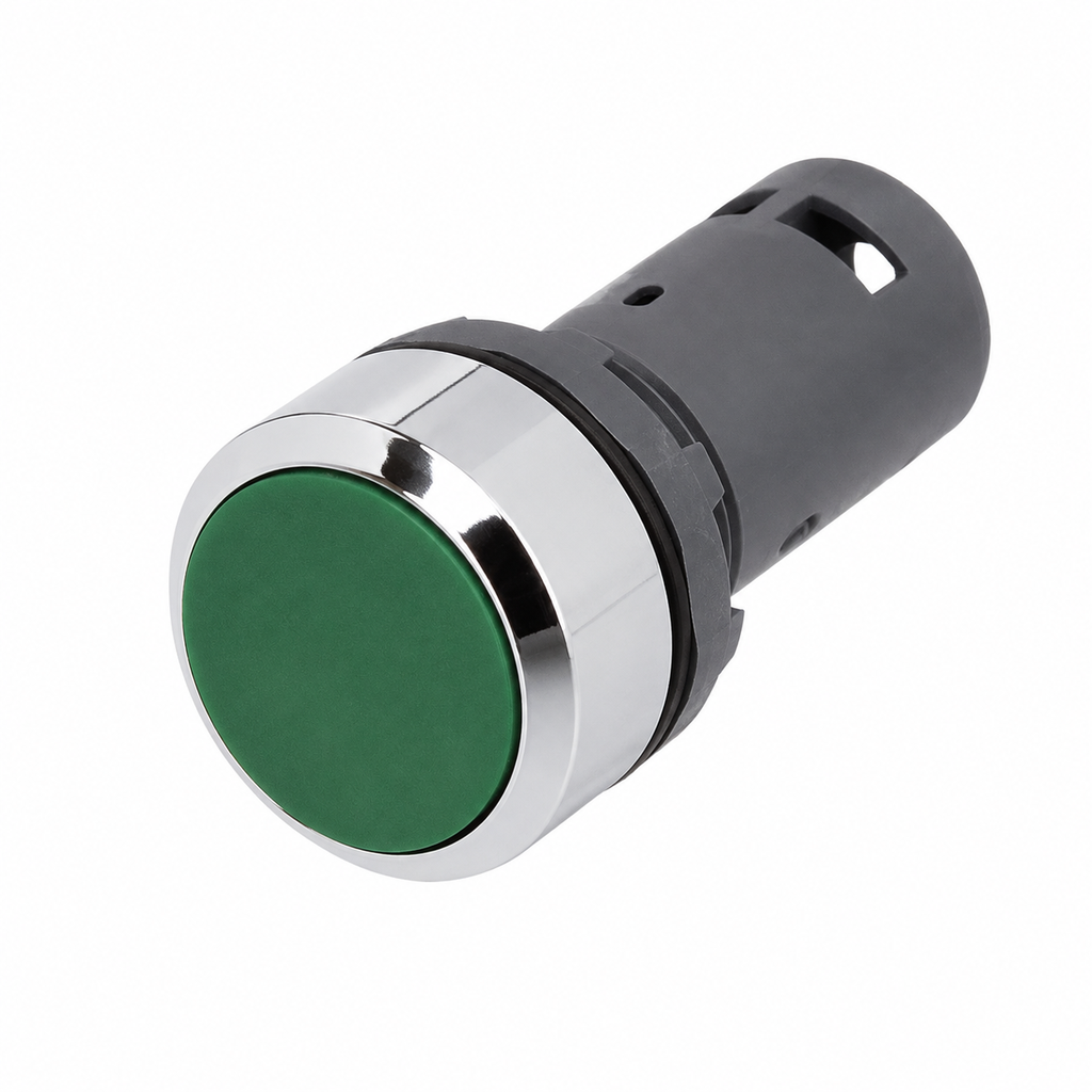 Pulsador Comp. Bizel Metálico -Verde 1Na - Abb - Cp1-30G-10