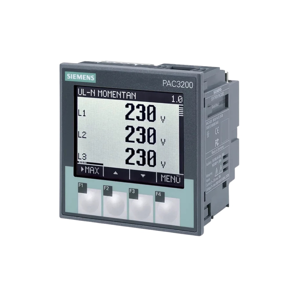 SENTRON PAC3220 LCD 96×96 Modbus TCP 24...60 V 20/+10 % DC conexion por borne de torn