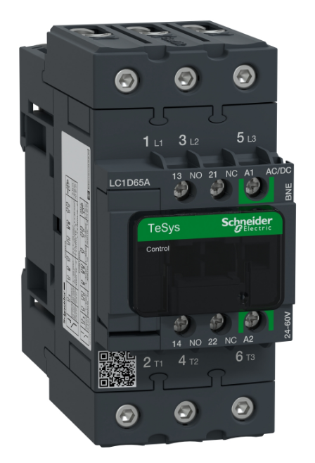 Contactor Potencia Magnetico 3P 65A Ac3 Bob 24-60Vac/Dc 1Na+1Nc Tesys D Green Everlink