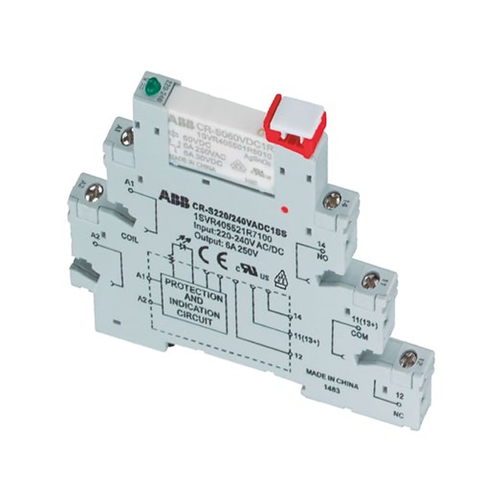 Rele Interface, 3O/C, 250V, 10A. 24Vac