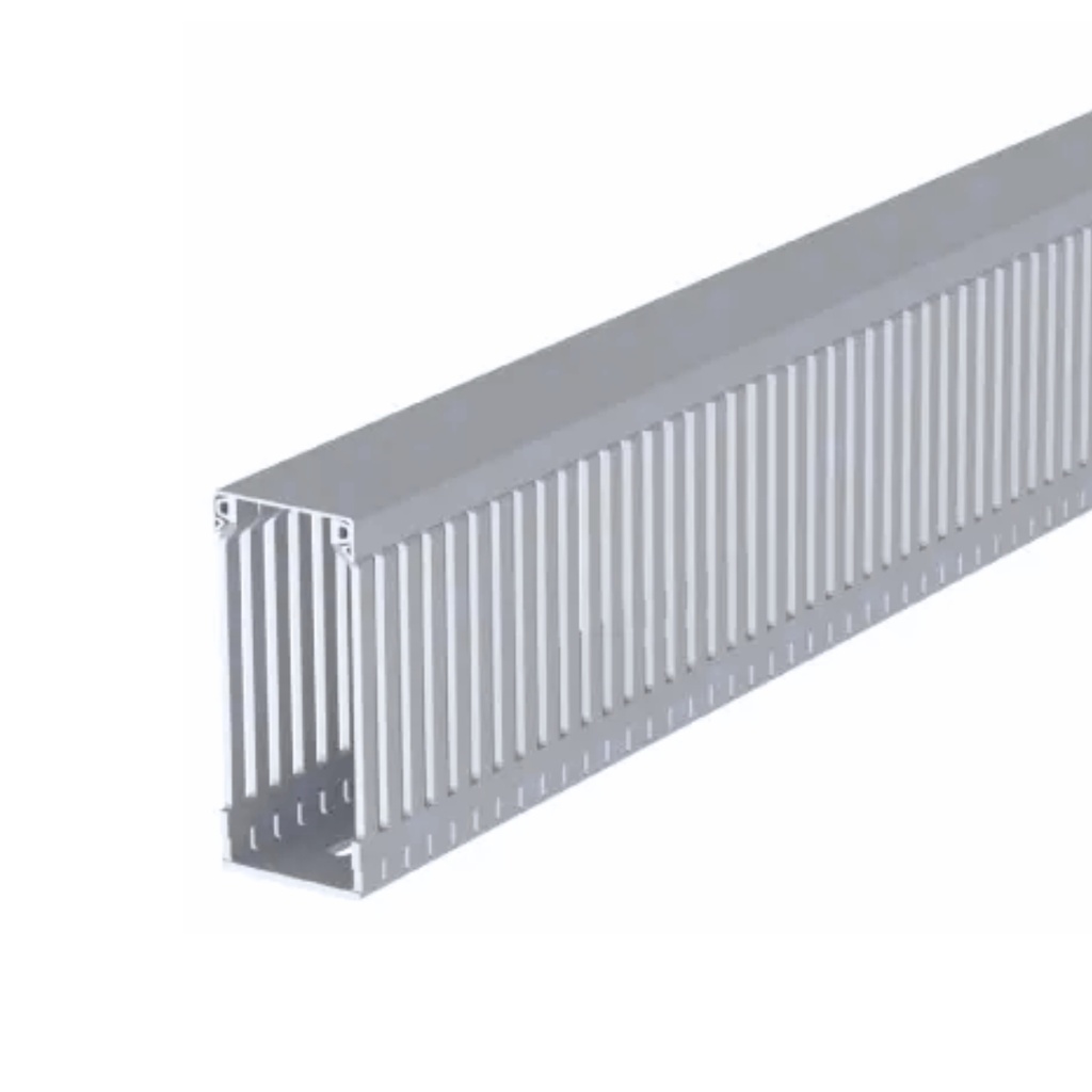 Canaleta Ranurada 100x60x2000mm (Alto x Ancho x Largo) Color Gris