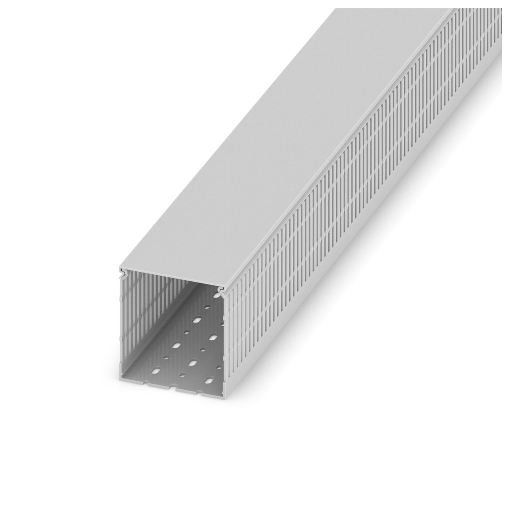 Canaleta Ranurada 100x80x2000mm (Alto x Ancho x Largo) Color Gris