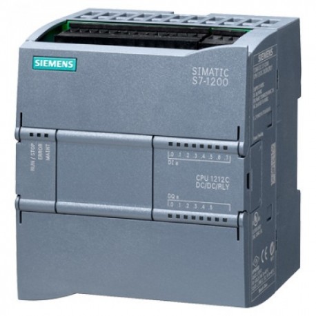 Simatic S7-1200, Cpu 1212C, Cpu Compacta, Dc/Dc/Reles, E/S Integradas: 8 Di 24V Dc; 6 Do Reles 2A; 2 Ai 0 - 10V Dc, Alim