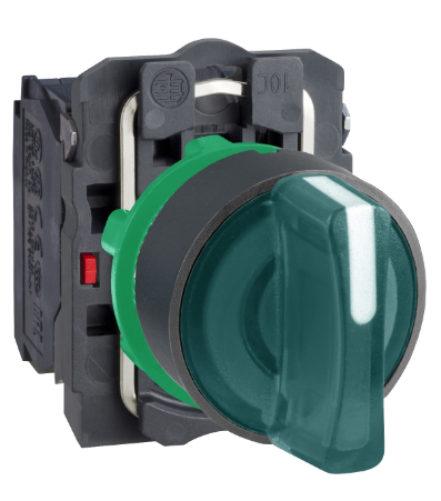 Selector Lumin. Maneta Corta 3 Posic Plast Verde Ø 22Mm 220Vac 1Na+1Nc ...