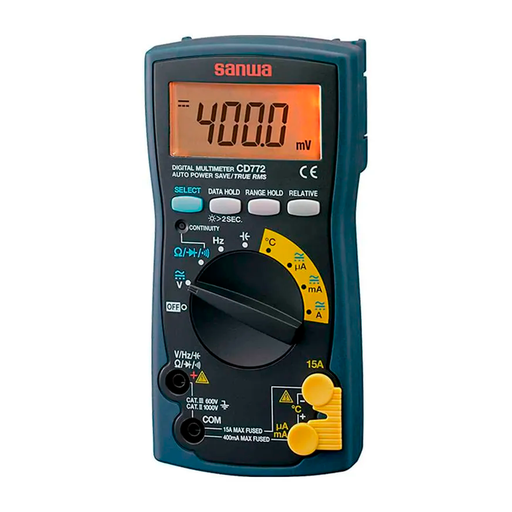 Multimetro True Rms, Hasta 1000V Ac/Dc, Pantalla Iluminada, Auto-Rango