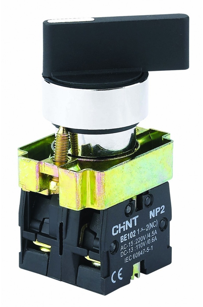 Selector Maneta Larga 2 Posic Metal Negro Ø 22Mm 1Na Con Retorno ...