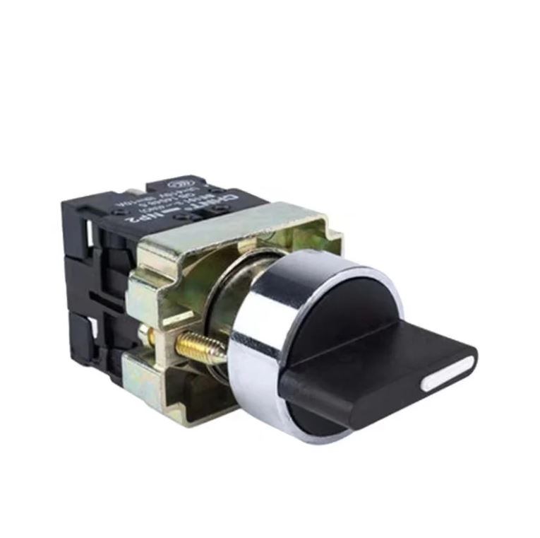 Selector Maneta Larga 2 Posic Metal Negro Ø 22Mm 1Na Con Retorno ...